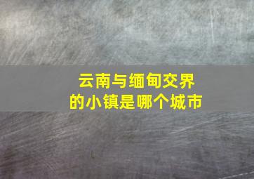 云南与缅甸交界的小镇是哪个城市