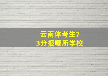 云南体考生73分报哪所学校