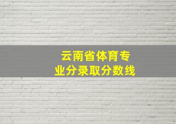 云南省体育专业分录取分数线