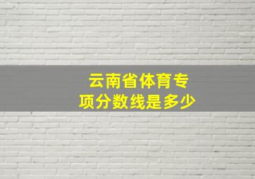 云南省体育专项分数线是多少