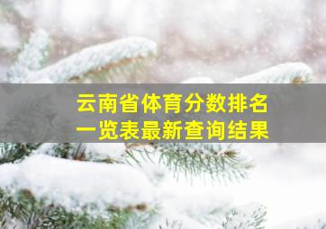 云南省体育分数排名一览表最新查询结果