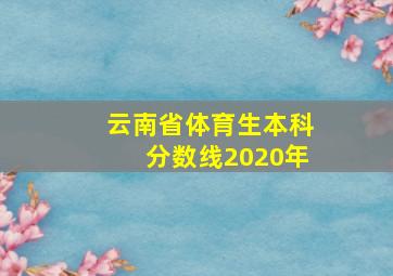 云南省体育生本科分数线2020年