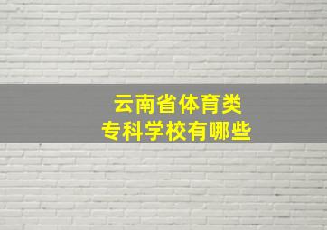 云南省体育类专科学校有哪些