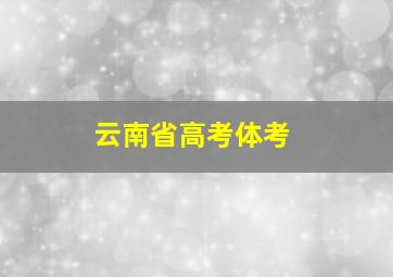 云南省高考体考