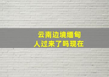 云南边境缅甸人过来了吗现在