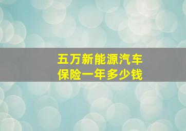 五万新能源汽车保险一年多少钱