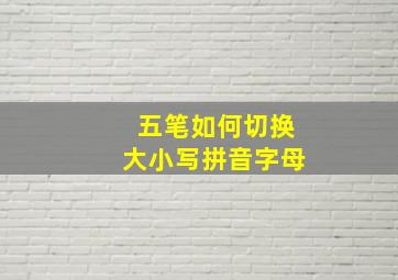 五笔如何切换大小写拼音字母