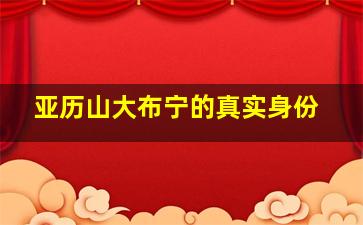 亚历山大布宁的真实身份