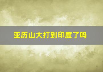 亚历山大打到印度了吗