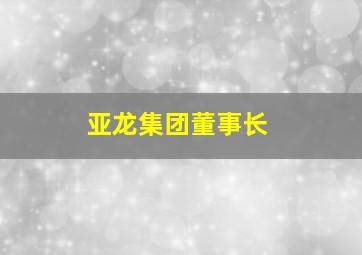 亚龙集团董事长