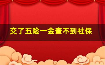 交了五险一金查不到社保