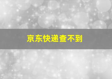 京东快递查不到