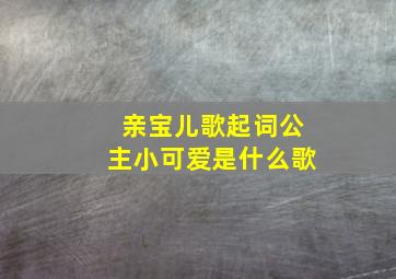 亲宝儿歌起词公主小可爱是什么歌