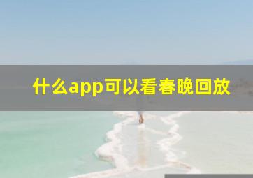 什么app可以看春晚回放