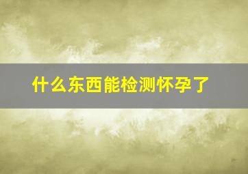 什么东西能检测怀孕了