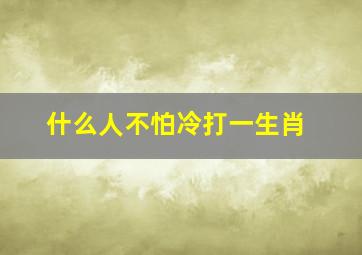 什么人不怕冷打一生肖