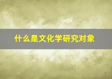 什么是文化学研究对象