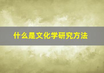 什么是文化学研究方法