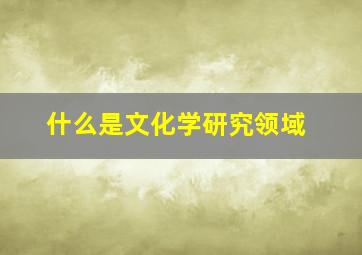 什么是文化学研究领域