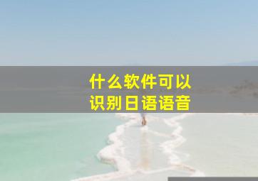 什么软件可以识别日语语音