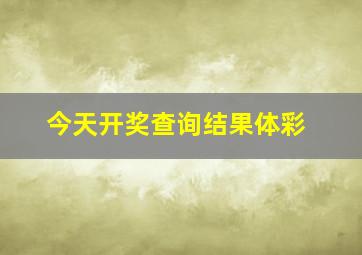 今天开奖查询结果体彩