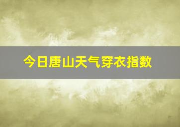 今日唐山天气穿衣指数