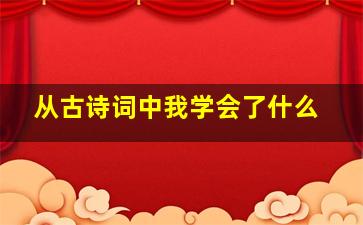 从古诗词中我学会了什么