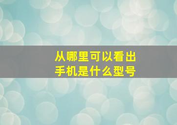 从哪里可以看出手机是什么型号