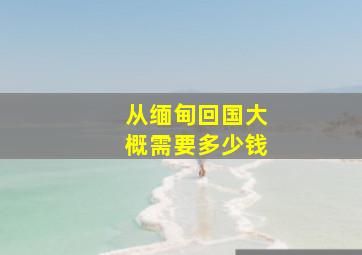 从缅甸回国大概需要多少钱