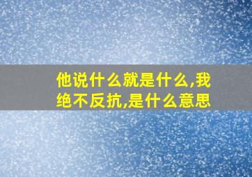 他说什么就是什么,我绝不反抗,是什么意思