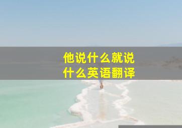 他说什么就说什么英语翻译