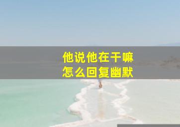 他说他在干嘛怎么回复幽默