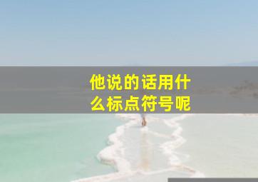 他说的话用什么标点符号呢