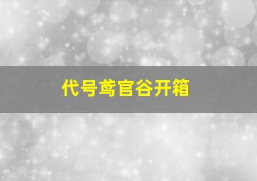 代号鸢官谷开箱