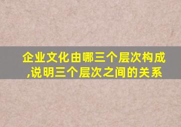 企业文化由哪三个层次构成,说明三个层次之间的关系