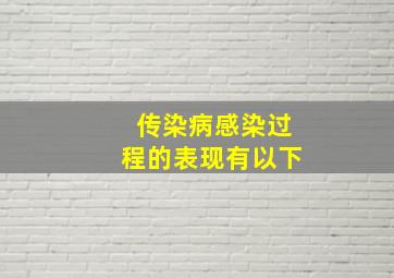 传染病感染过程的表现有以下