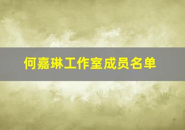 何嘉琳工作室成员名单