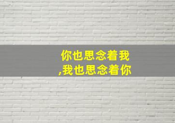 你也思念着我,我也思念着你