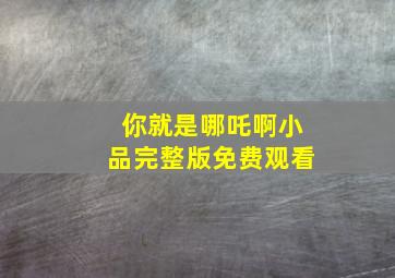 你就是哪吒啊小品完整版免费观看