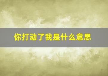 你打动了我是什么意思