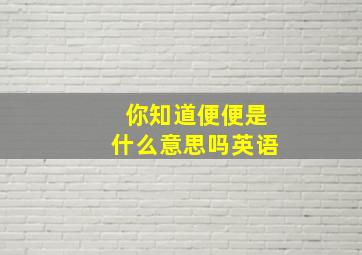 你知道便便是什么意思吗英语