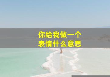 你给我做一个表情什么意思