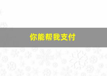 你能帮我支付