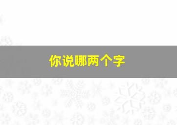 你说哪两个字