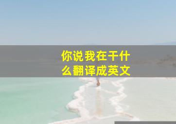 你说我在干什么翻译成英文