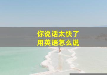 你说话太快了用英语怎么说