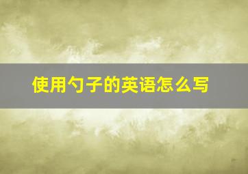 使用勺子的英语怎么写