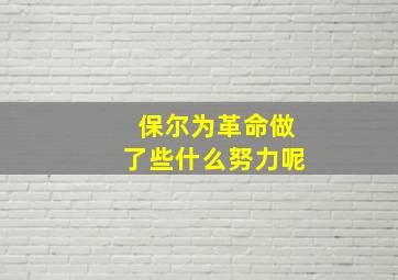 保尔为革命做了些什么努力呢