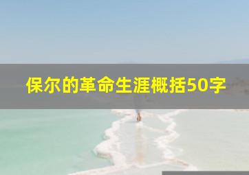 保尔的革命生涯概括50字