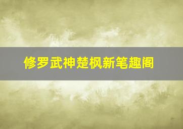 修罗武神楚枫新笔趣阁